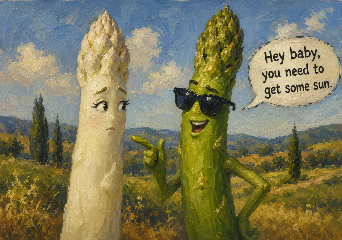 Green and white asparagus