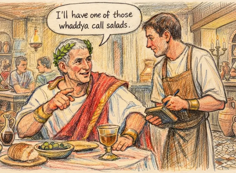 Caesar orders a salad