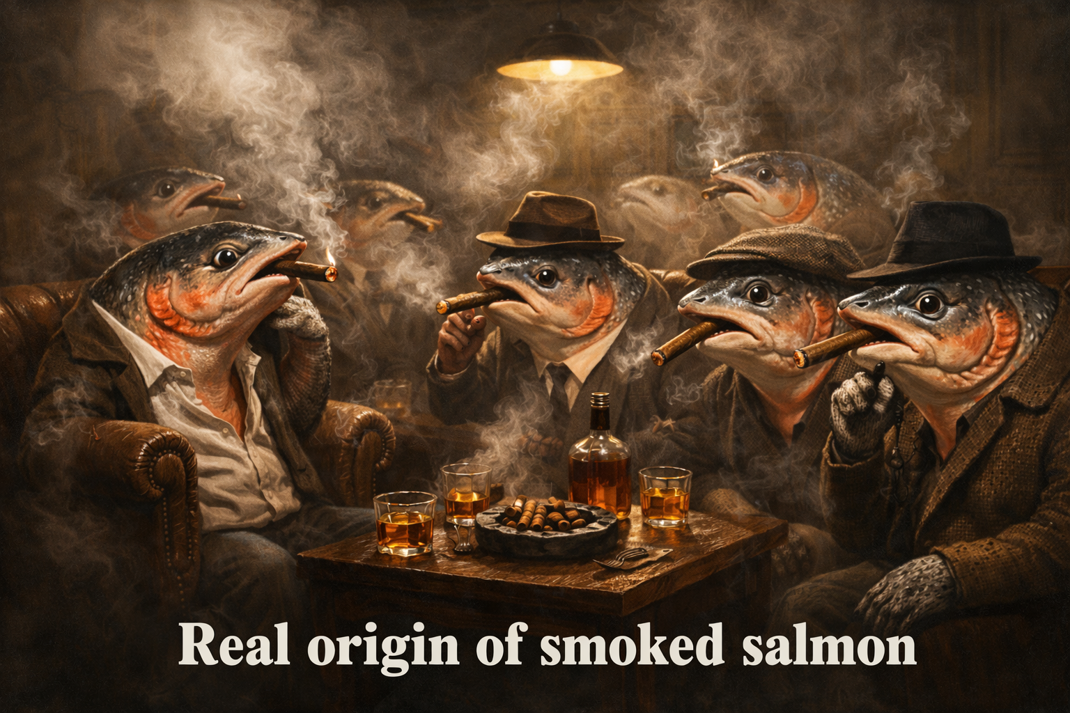 Salmon smoking cigars