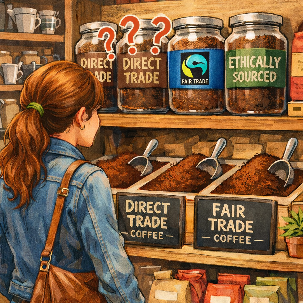 Woman choosing coffee beans