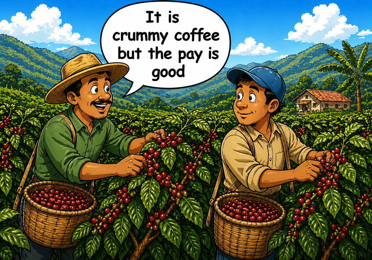 Men picking coffee