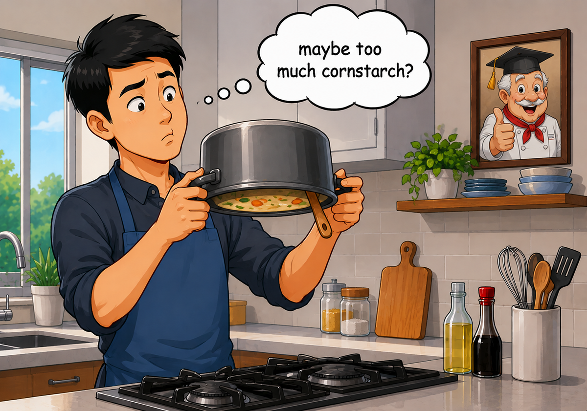 Man with thick soup