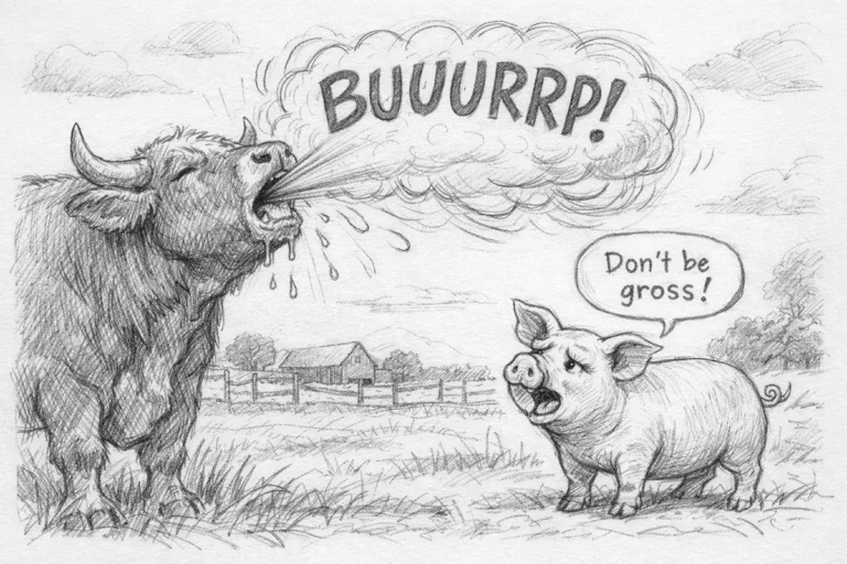 Cow burping