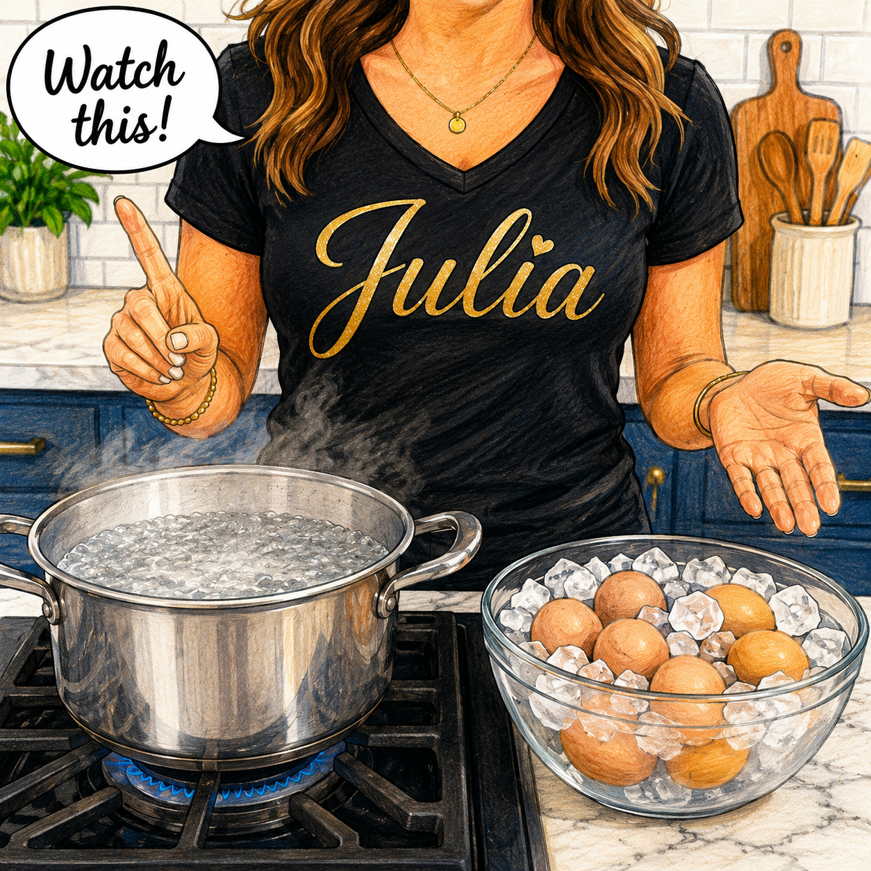 Julia boiling eggs
