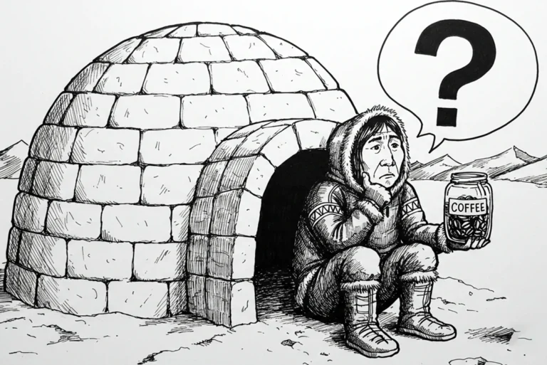 Eskimo with coffee