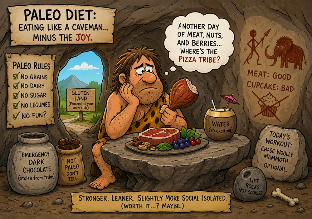 Caveman eating paleo diet