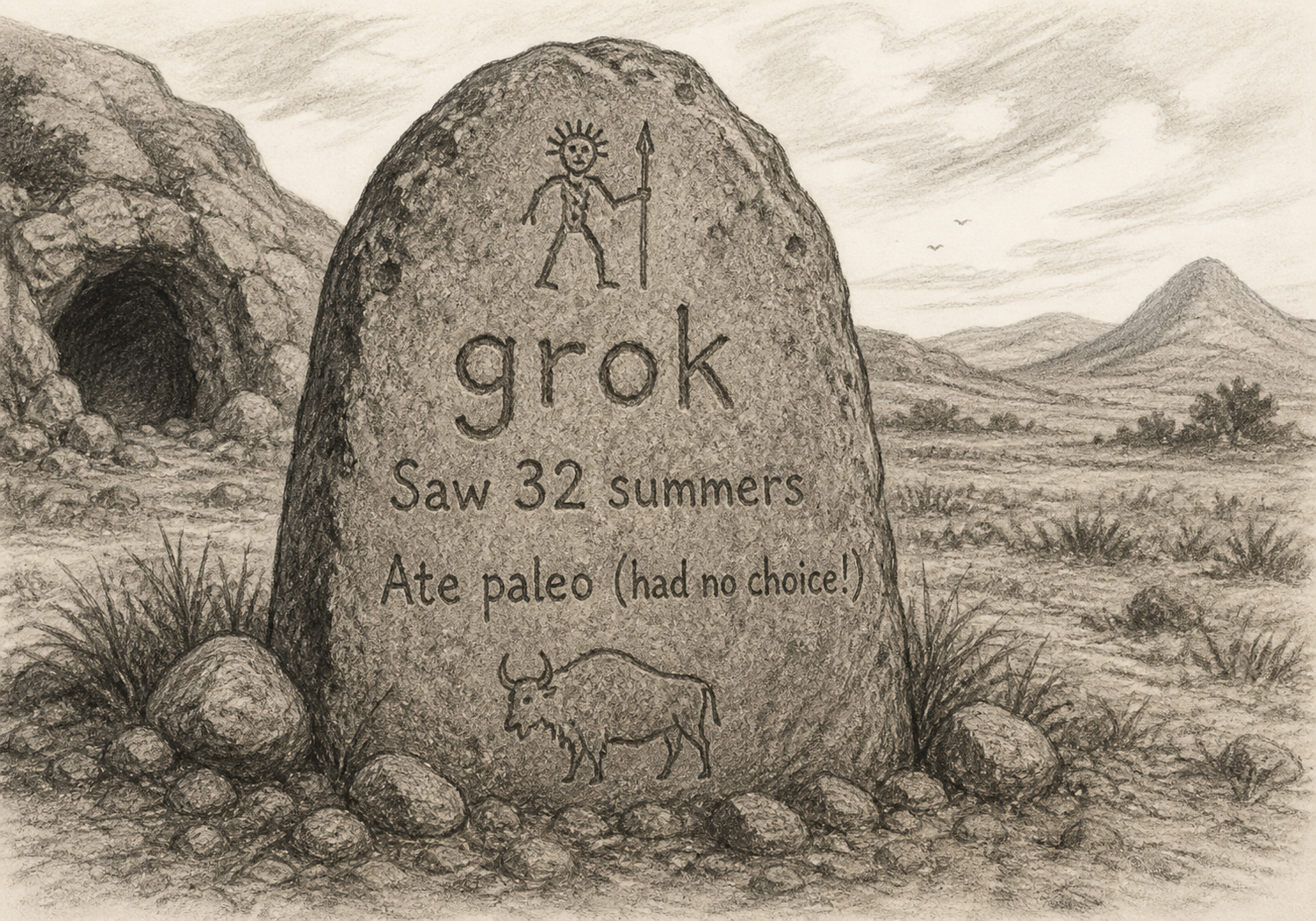 Headstone of paleolithic human