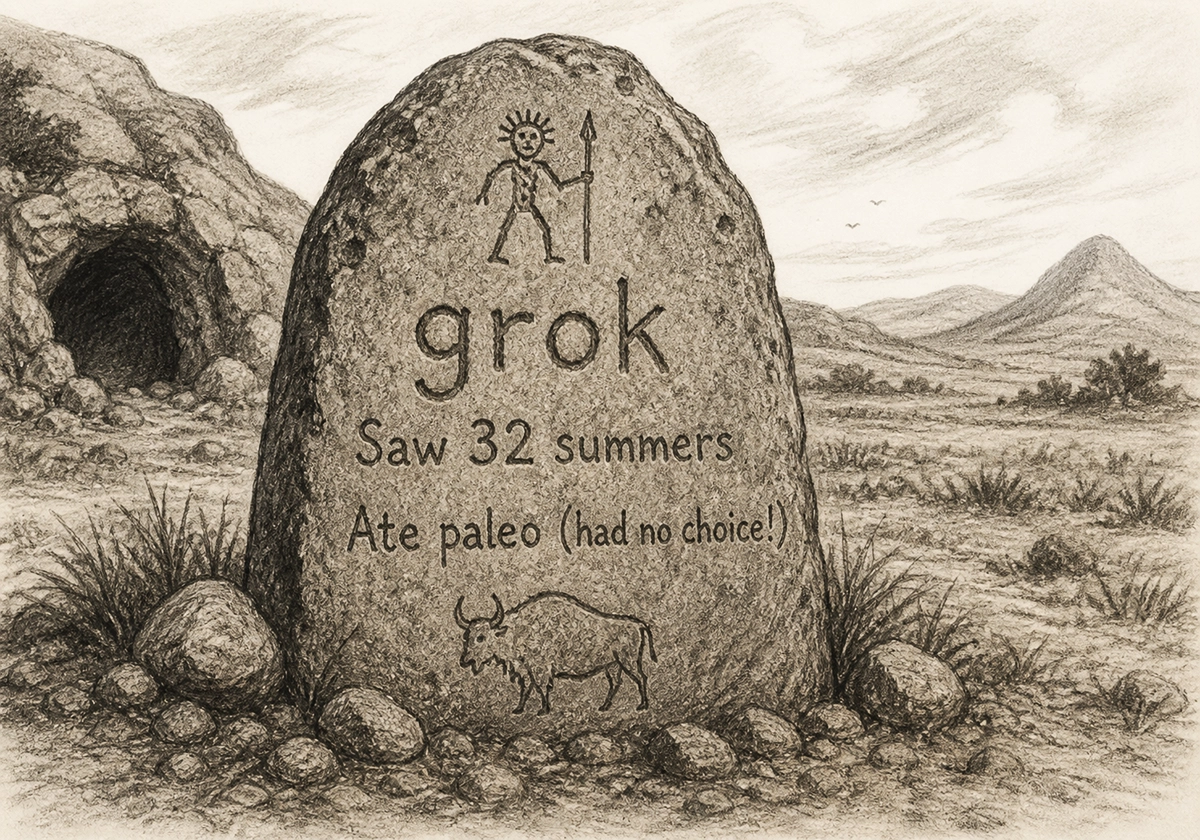 Paleolithic headstone