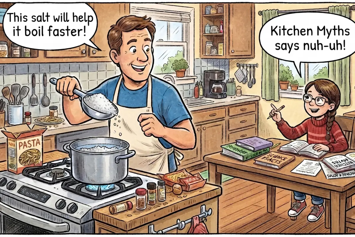 Man adding salt to pasta water