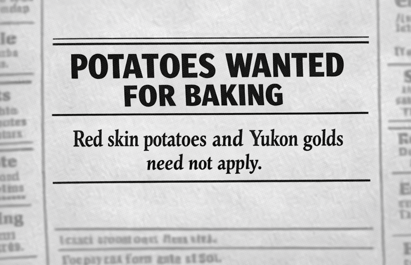 Potatoes wanted for baking
