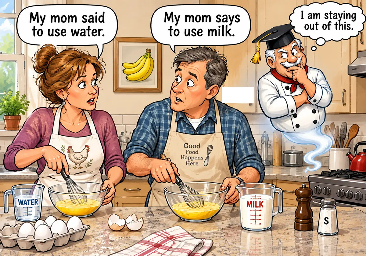 Making scrambled eggs