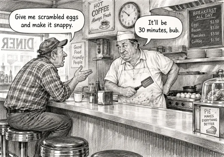 Ordering scrambled eggs at a diner