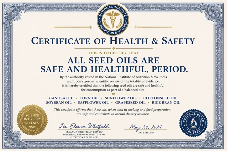 Seed oils certificate