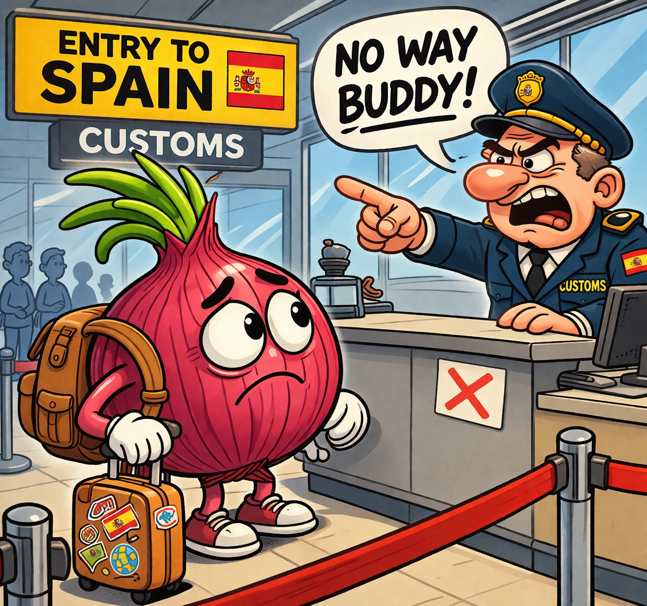Red onion at Spanish customs