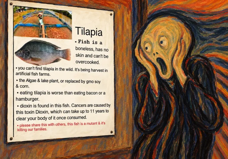 Person horrified by tilapia Myth poster